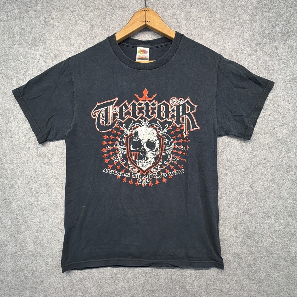 Vintage Terror Hardcore Band Tee Fruit Of The Loom Men's Small‎ Y2K